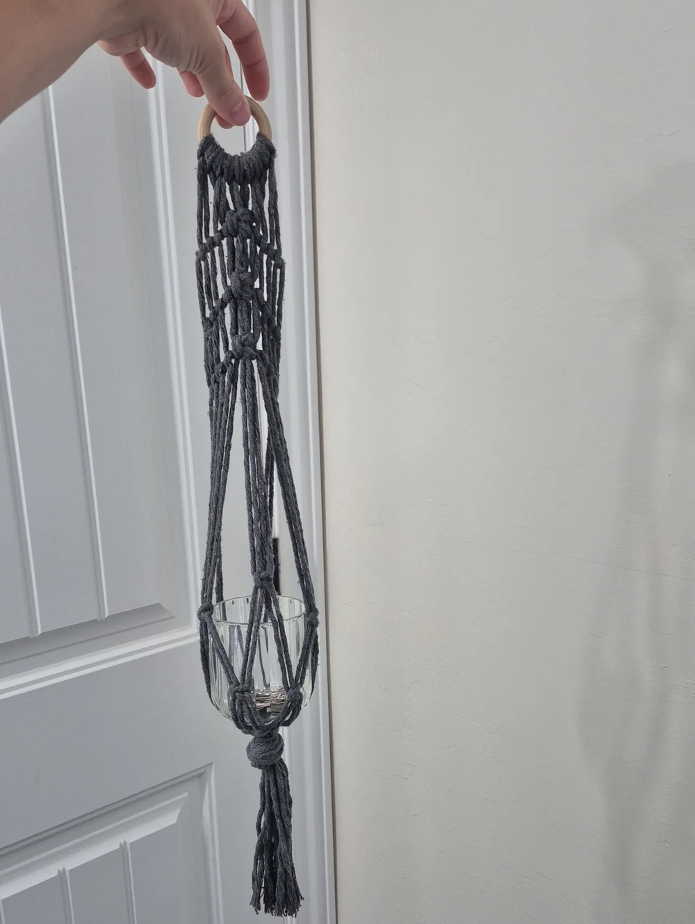 Handmade Gray Macrame Wall Hanging